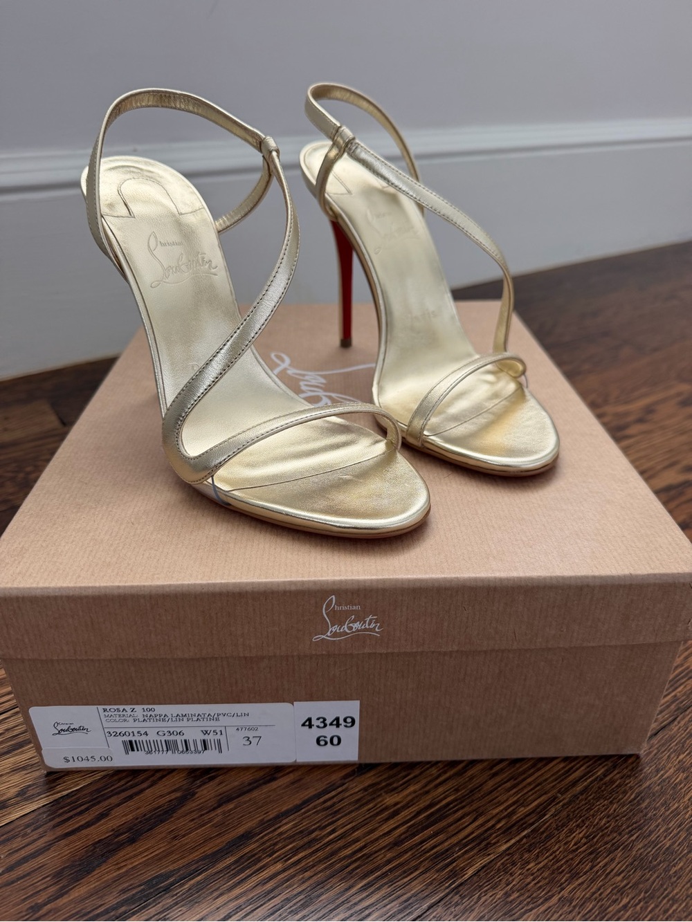 Christian Louboutin Metallic Gold Rosa Z 100